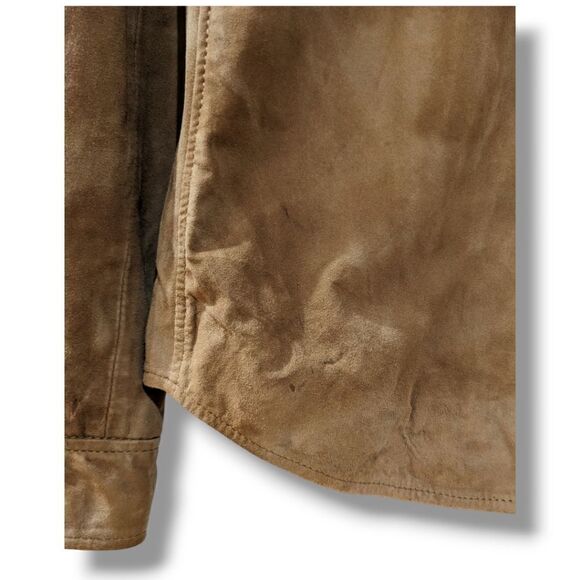 John Varvatos Men's Goat Suede Leather Camel Tan Field Jacket Size S - Picture 12 of 16